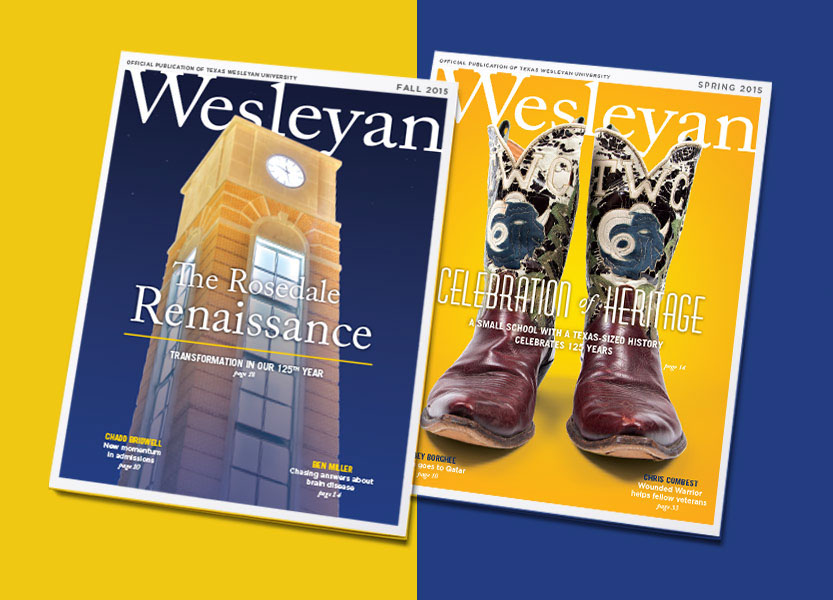 Adobe Portfolio texas University Wesleyan alumni magazine