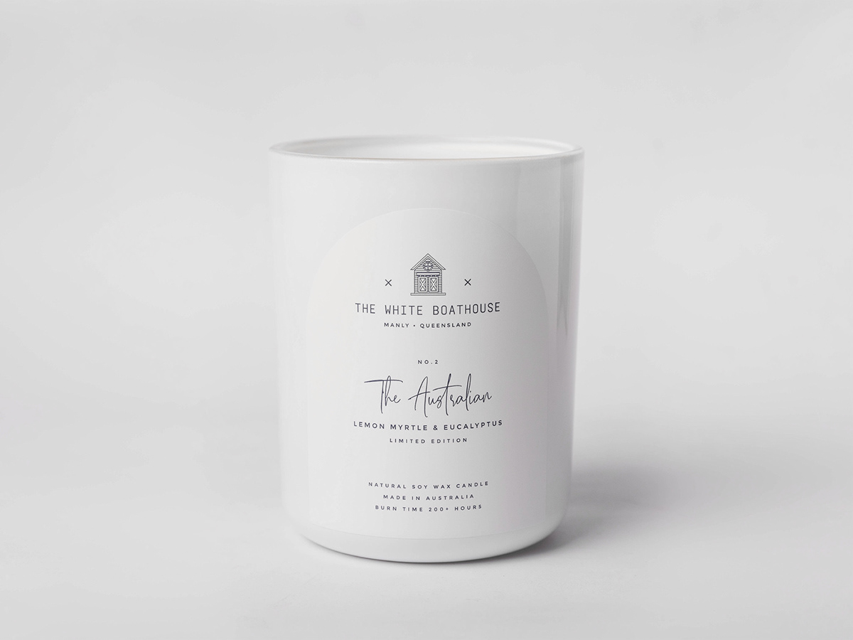 boathouse branding  candle logo minimal Packaging Australia Clean Design home perfume