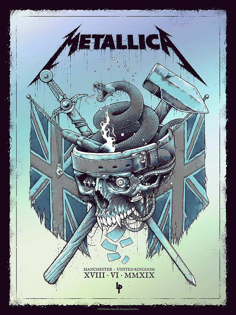 Metallica Screenprinting print gig poster Luke Preece