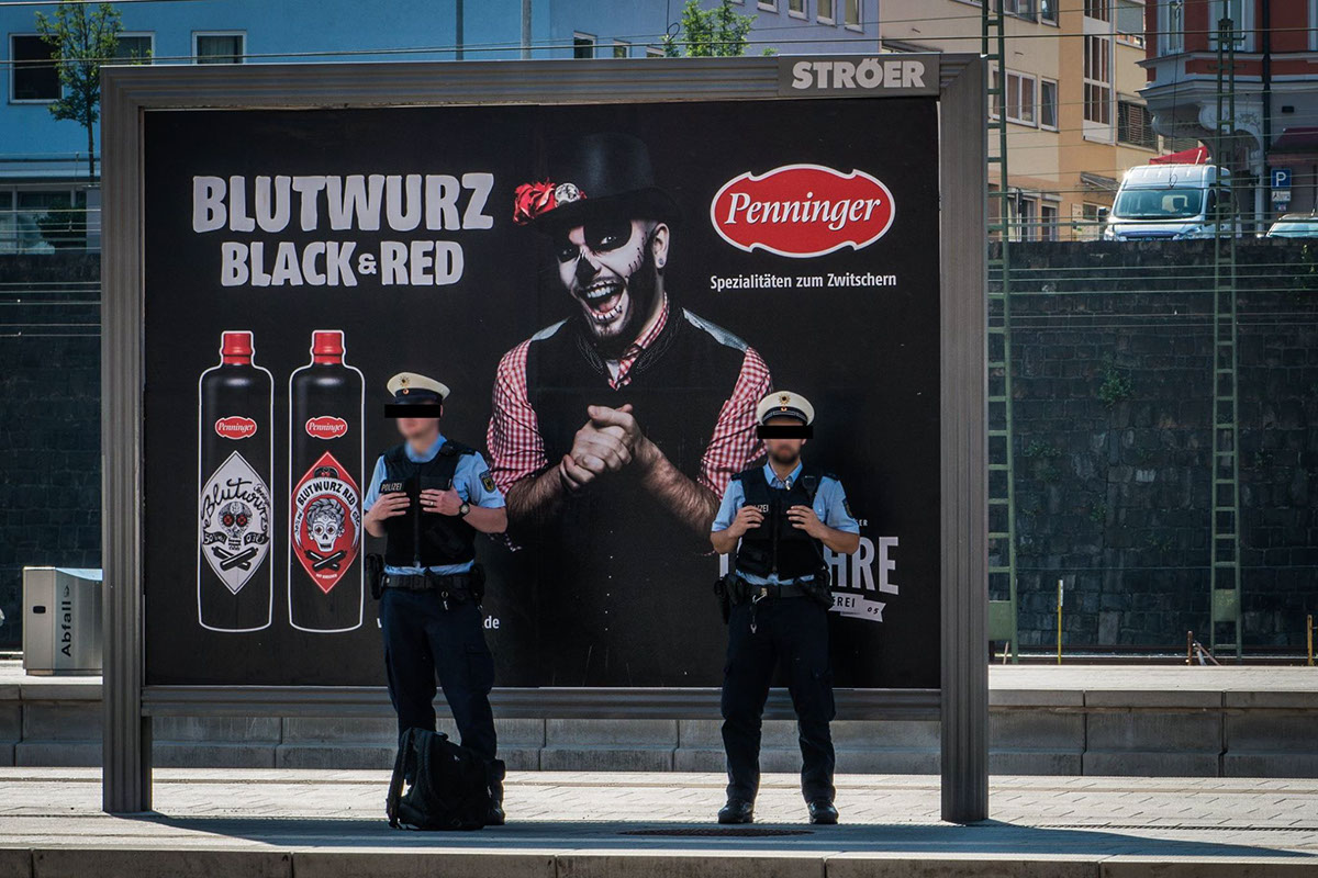 Advertising  alcohol Bavaria bavarian La Calavera Catrina la catrina police polizei tattoo Vodka