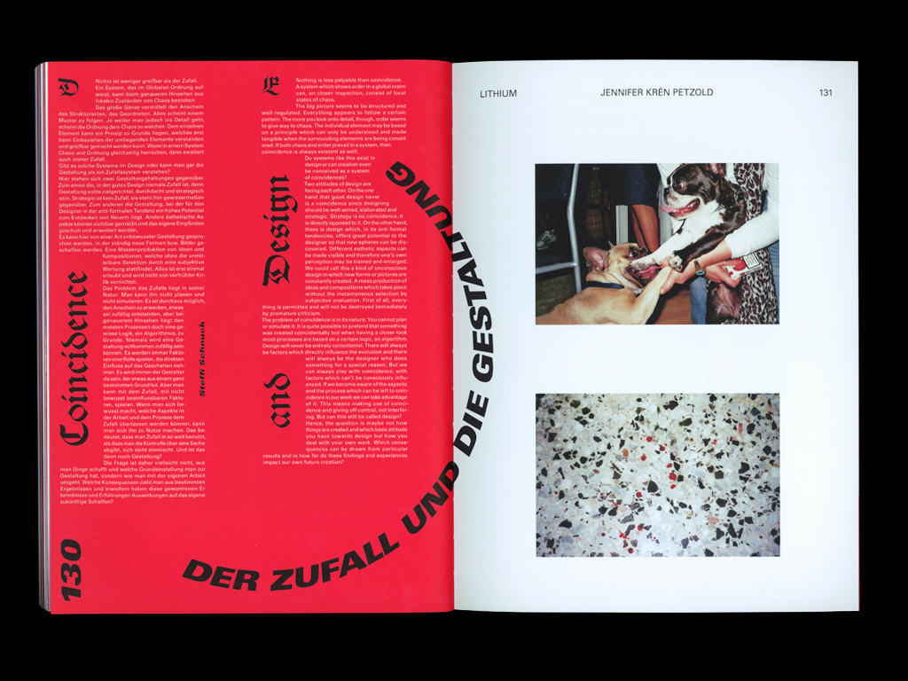 Komma magazine Collision red black White Fraktur schwabacher letter mag