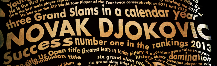 poster typographic tennis Novak djokovic atp