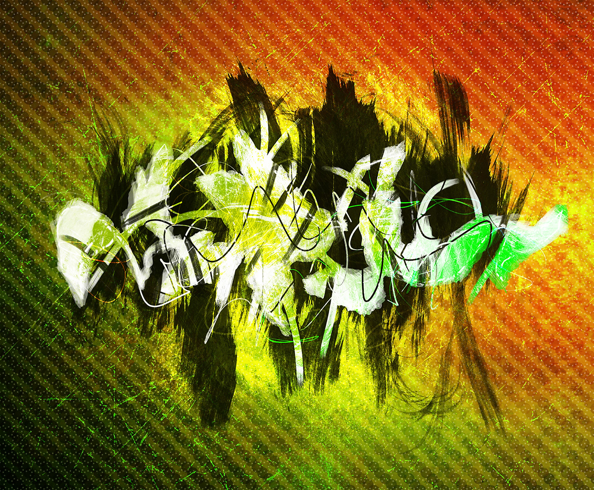 digital painting tablet photoshop green orange abstract curves lines shapes Robert Höppner Paradox