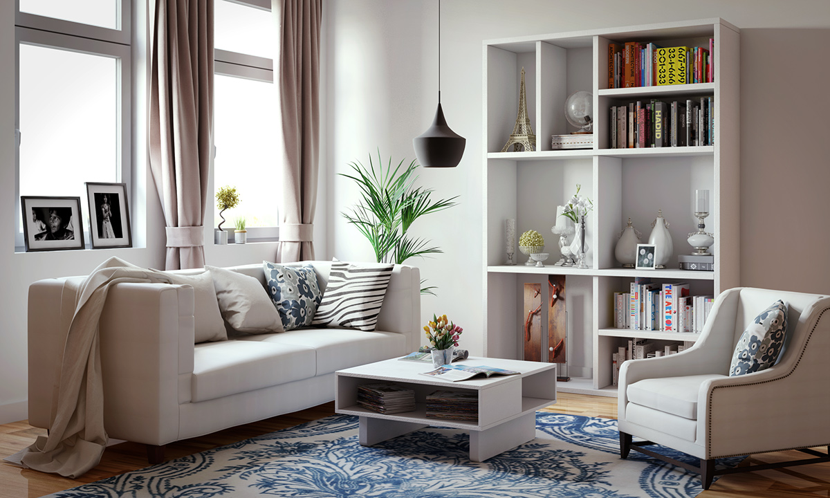 Interior 3D living room natural vray 3ds max