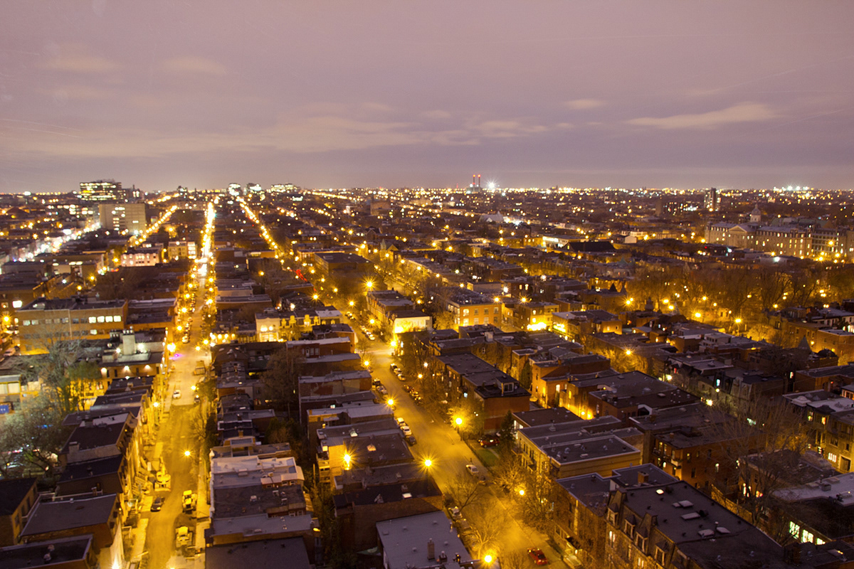 Montreal Quebec cityscapes scapes sunset night light city Canada overhead long exposure Canon