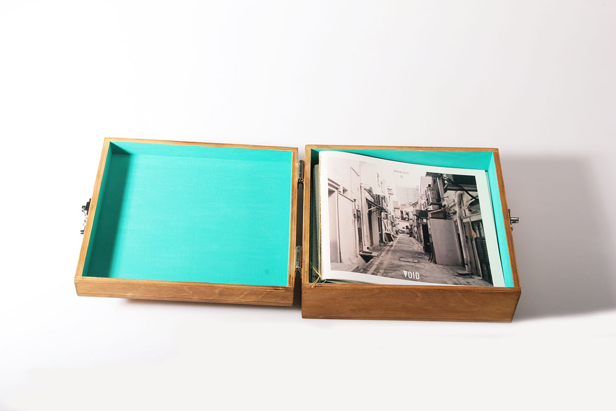 Void  urban spaces publication  Photography graphic  design booklets box  wooden