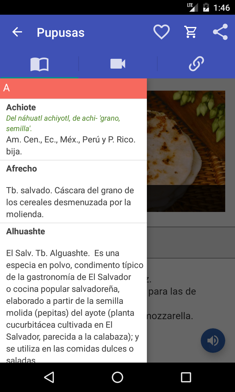 comida El Salvador android moviles mobile development material design typical dishes
