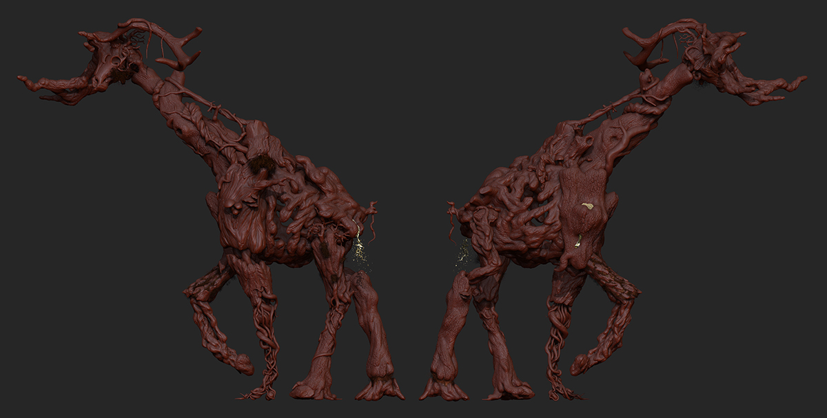 zbursh 3D digital Character forest creature monster wooden Tree 