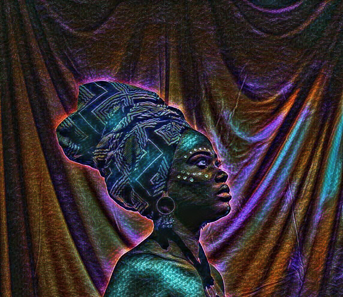 african art blackwoman  culture Digital Art  digital illustration digital painting fantasy painting   woman