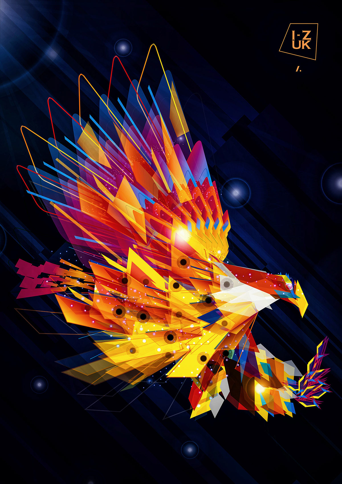 bird  fantastic  art  Abstrac eagle trujillo  Peru  design  Graphic Freelance awesome color Cubismo Phoenix Form