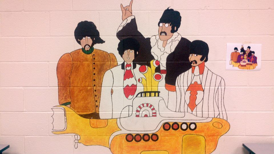 Beatles Yellow Submarine Mural school commission paint