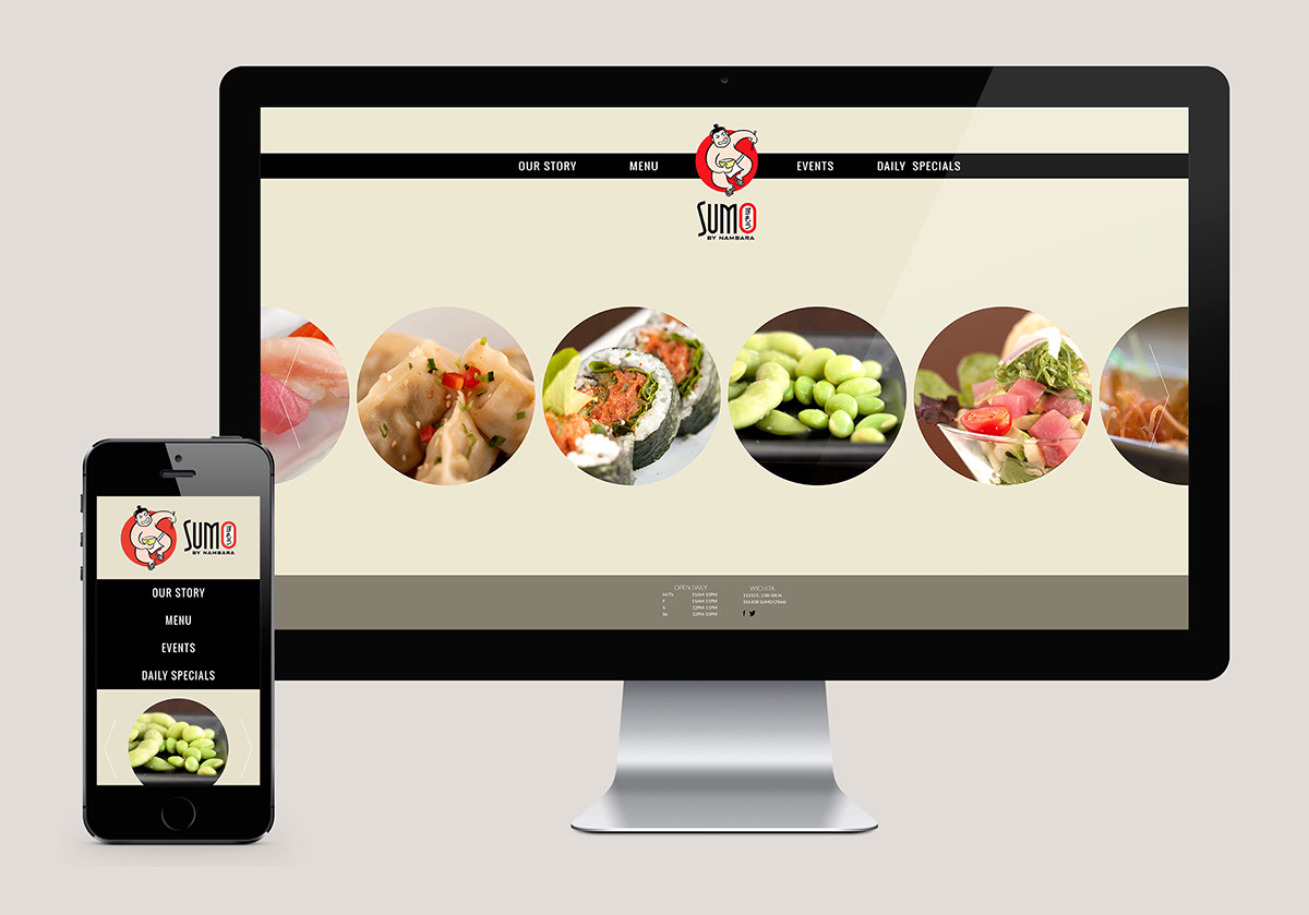 sumo restaurant asian american cuisine Character japanese Responsive Web design icons Food  bar menu Layout