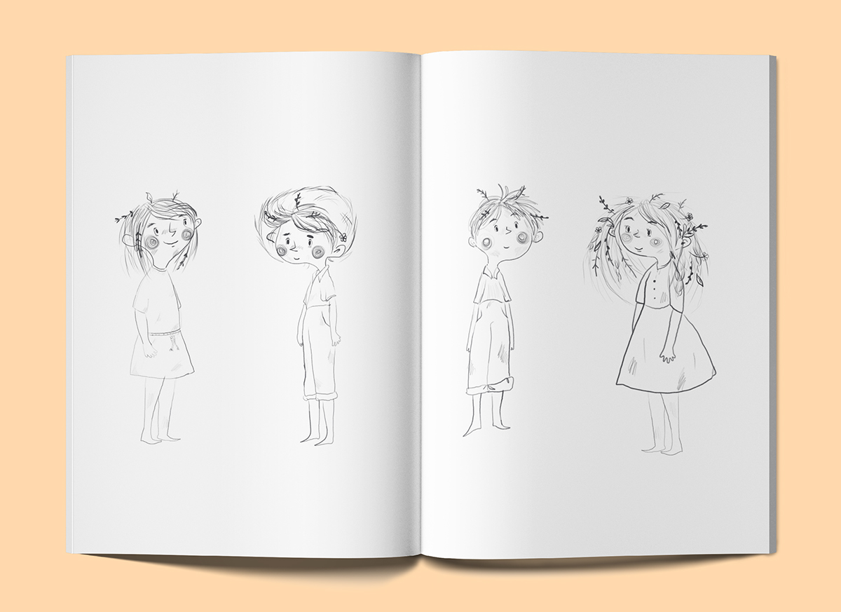 illustrations kids child sketches Drawing  girl children book Child book