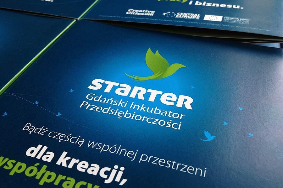 logo Logotype identity draw brochure starter Gdansk business Incubator Startup print design