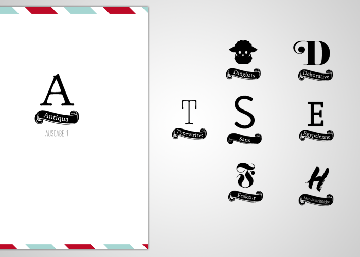 Abenteuer typographia adventure typographic compendium book booklets fonts classification