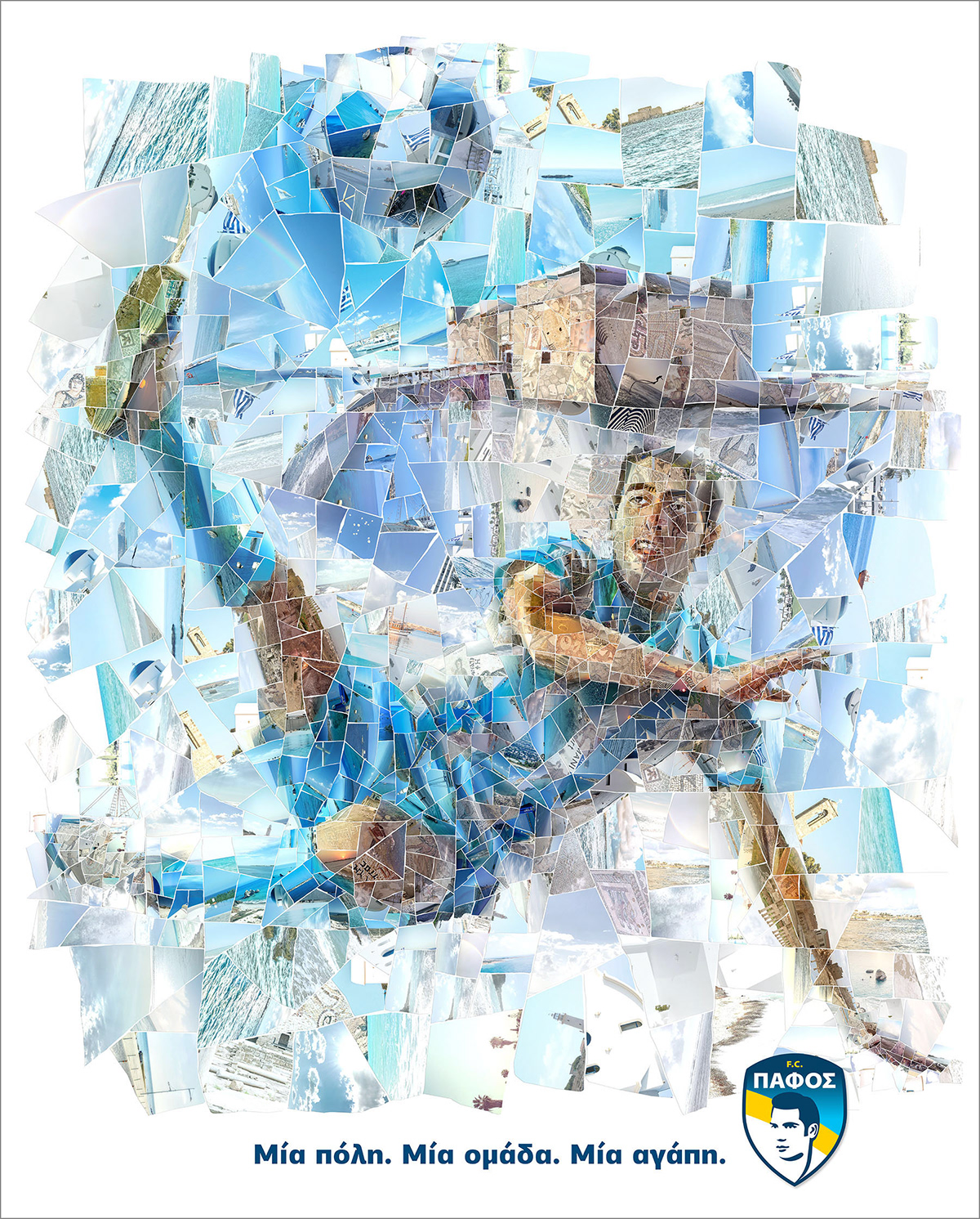sport illustration Football Art photomosaic photocollage collage mosaic cyprus Landmarks visual identity branding 