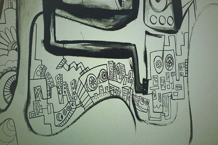 wall draw b&w paintmarkers charcoal markers paint doodles