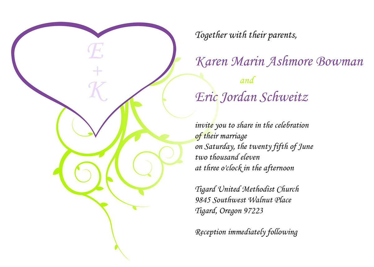 Karen Bowman eric schweitz Tree  carving initials heart photoshop Illustrator graphic wedding Invitation vine