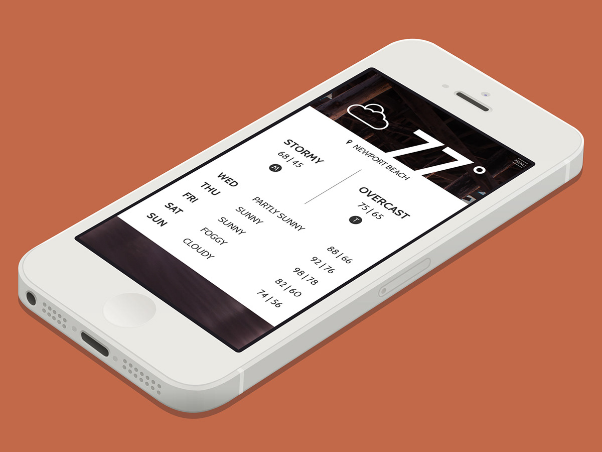 user interface weather application modern clean weather app design app design