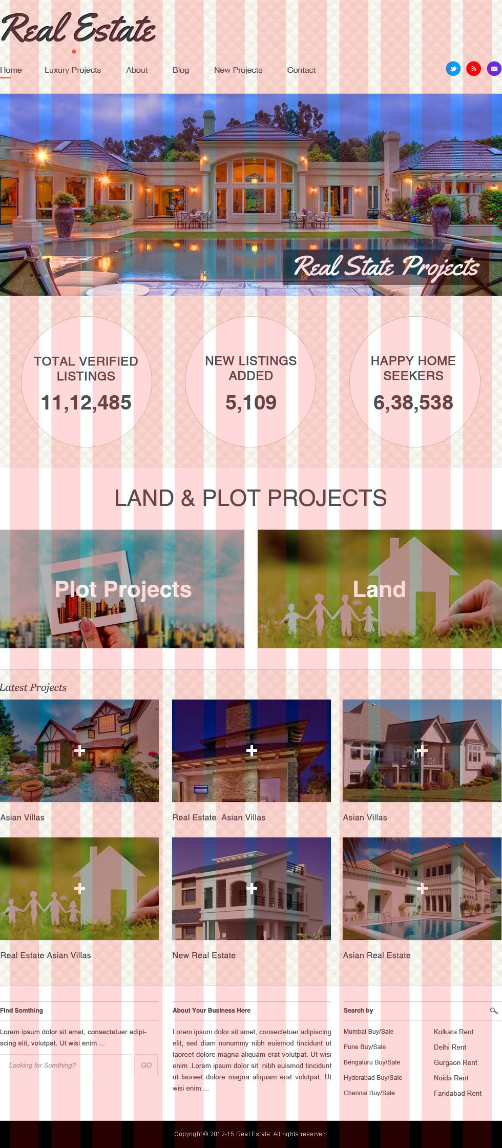 Website Layout template ios7 ios9 real estate busines housing