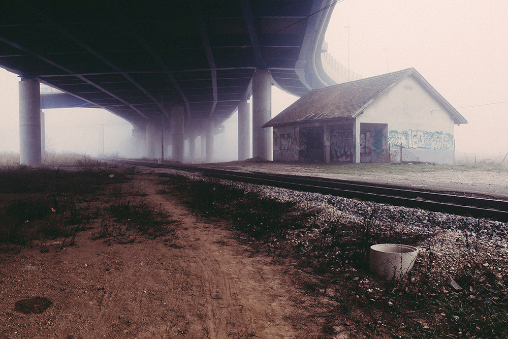 fog odra Overpass Landscape railway winter Croatia Urban arhitecture