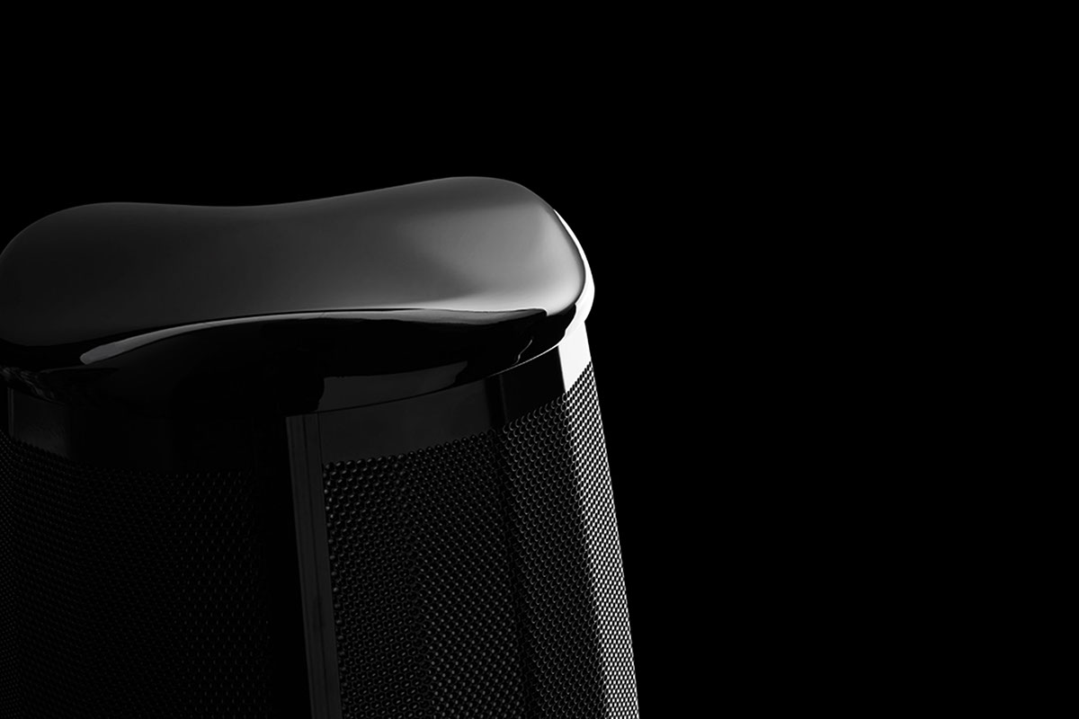 Audio sound product Black&white reflective shine glossy wood noise Entertainment speaker