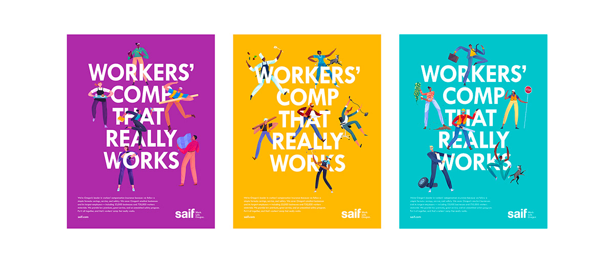 Advertising  Digital Advertising illsutration Portland print advertising saif Workers Workers' Compensation workplace Wrokers' Comp
