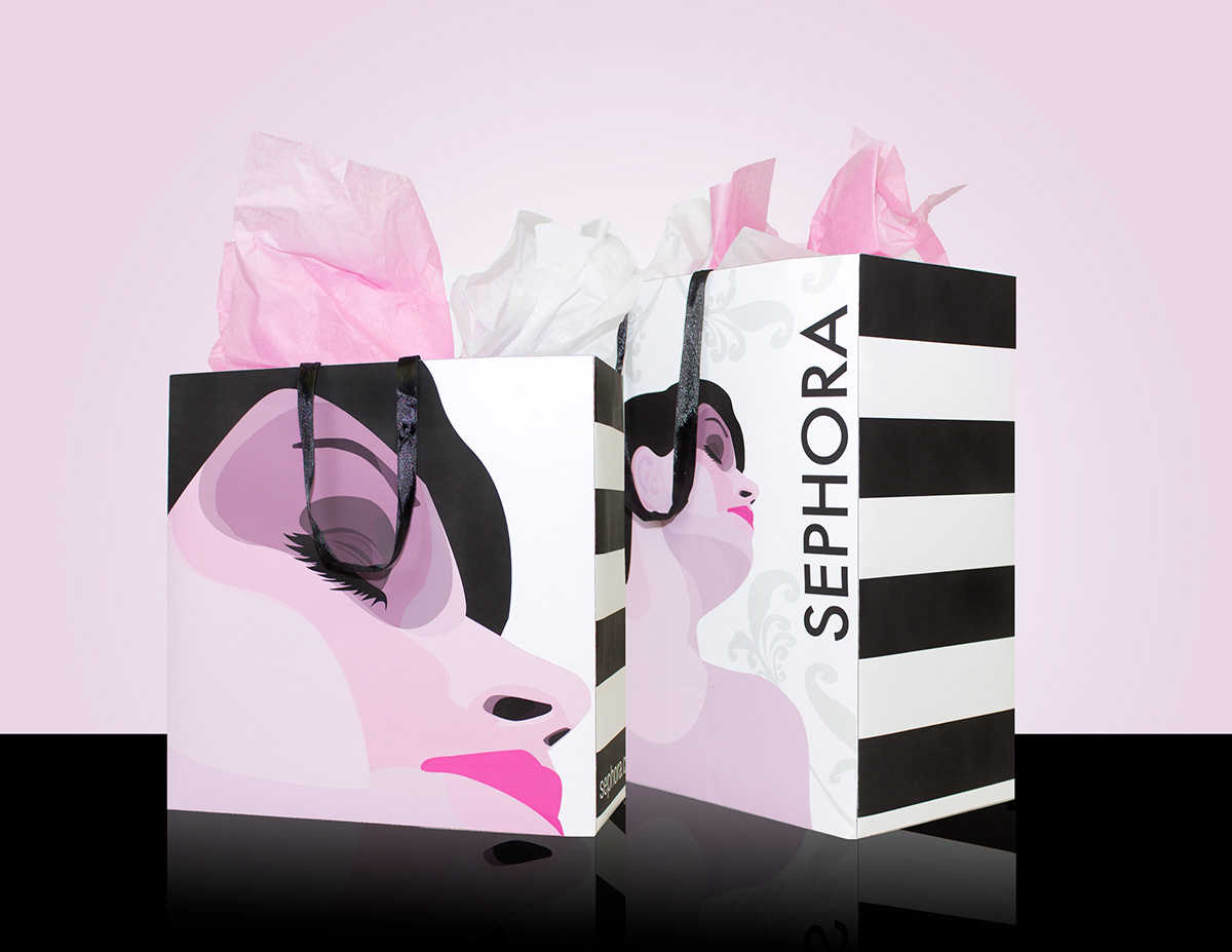 sephora  shopping bag vector art shopping bag sephora bag  sephora shopping bag