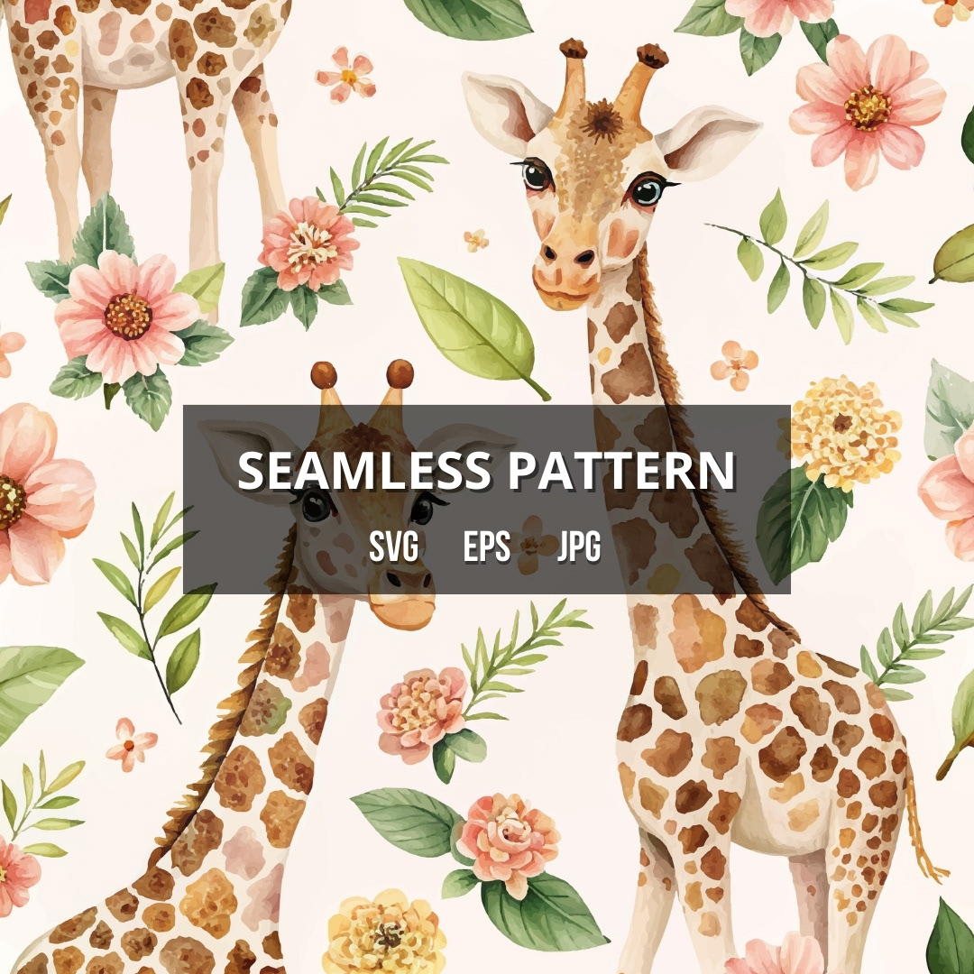 giraffe giraffe illustration seamless pattern seamless patterns seamless pattern design Patterns graphic design  designer graphic adobe illustrator