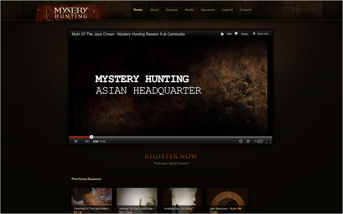 Website design mystery Hunt treasure