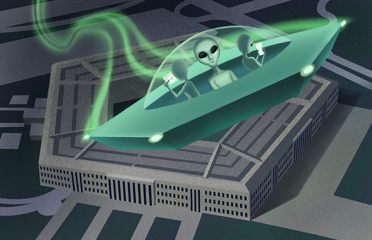 aliens flying saucer Little Green Men Pentagon's ufo assessment The Pentagon UFO