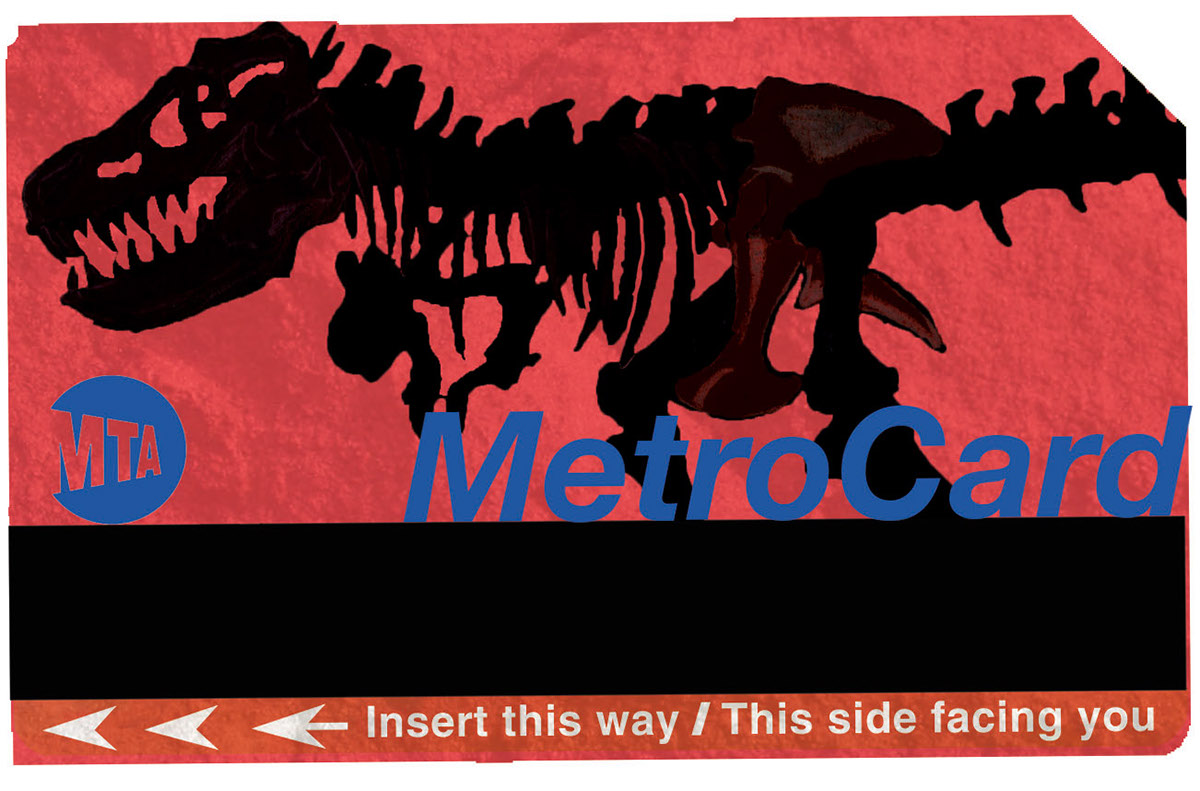 Dinosaur Fossil MetroCard subway bus