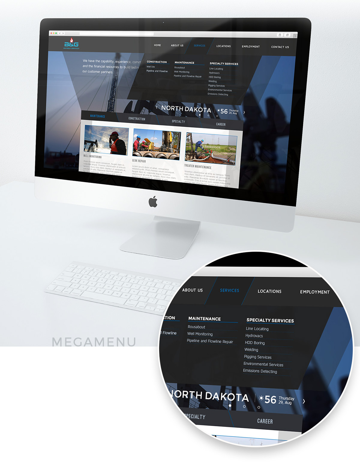 Oilfield Service Photography  user interface responsive website Web Design  user experience