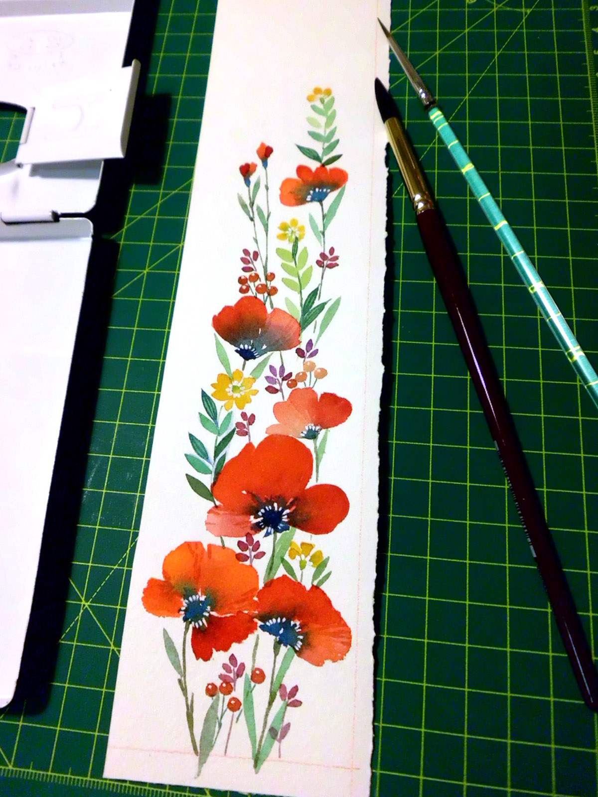 bookmark watercolor flower