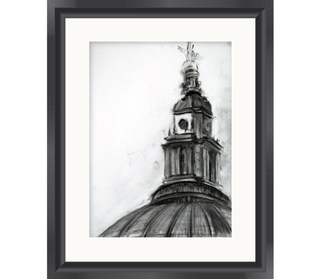 London  charcoal  drawings  st pauls UK  big ben  westminister abbey  thames