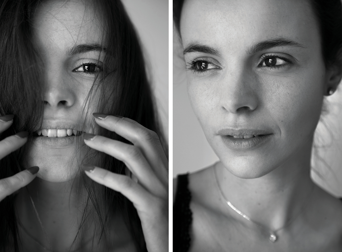 Fotografia moda sessão fotográfica projeto reflections girl model preto e branco retratos