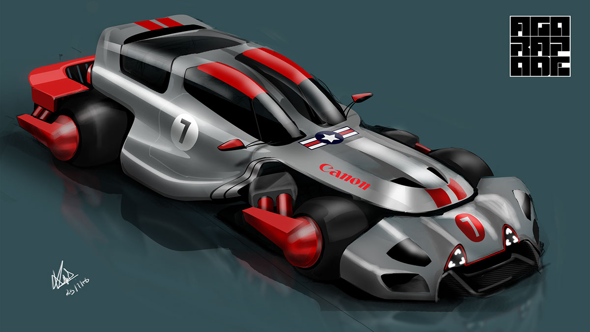 Digital Sketch shooting brake concept racecar wacom photoshop render