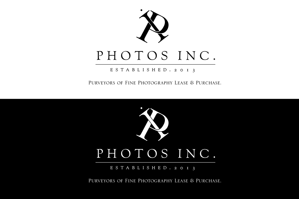 Photos Inc brand logo type ID identity simple arts company Startup