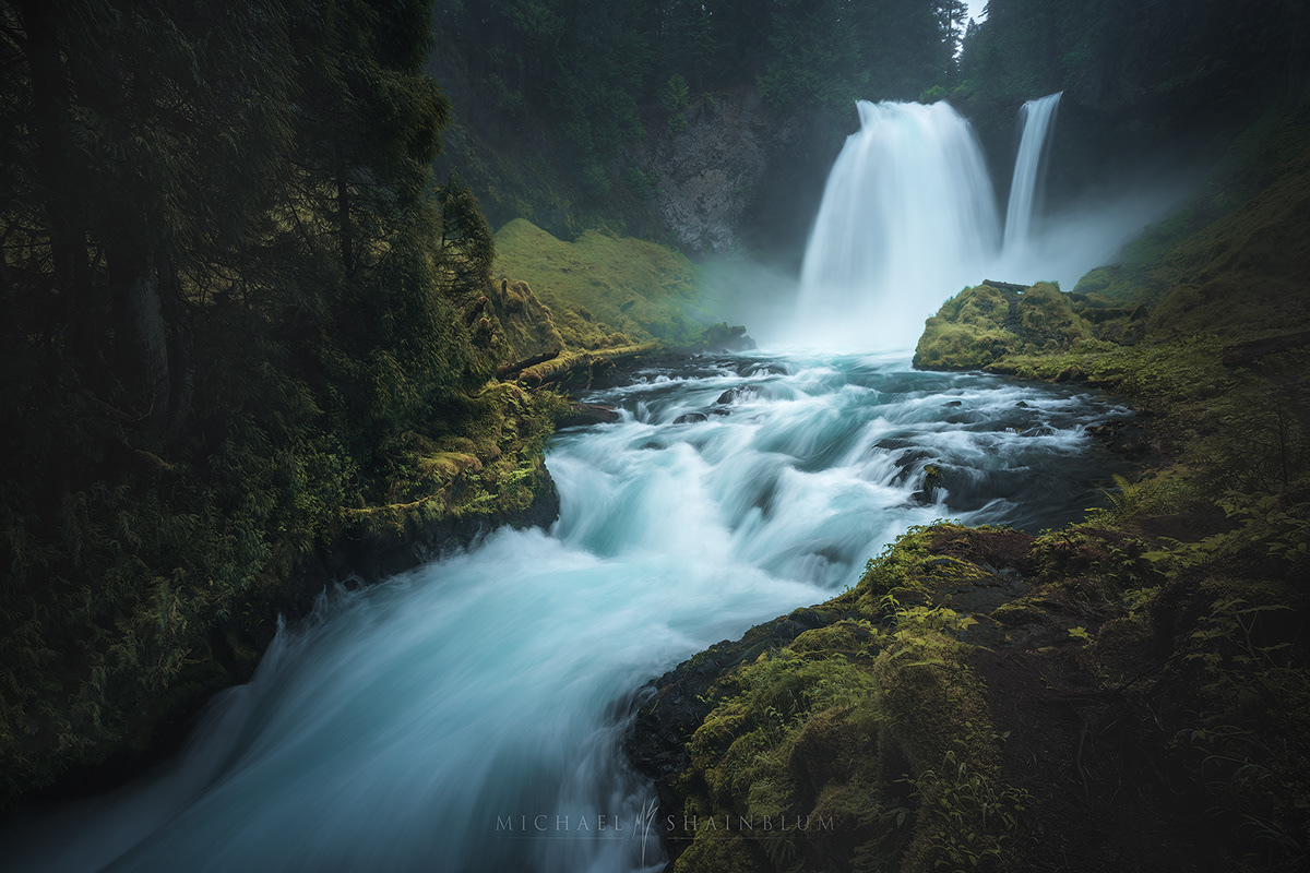 landscape photography Oregon Washington pacific north west abstract waterfall rainbow long exposure