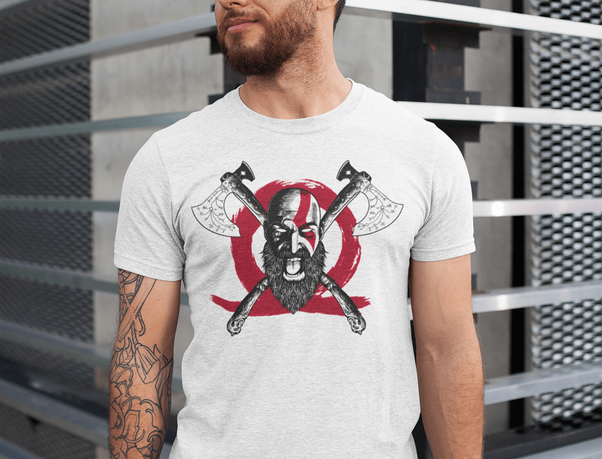 t-shirt Tshirt Design kratos god of war Threadless Procreate merchandise Fan Art digital painting