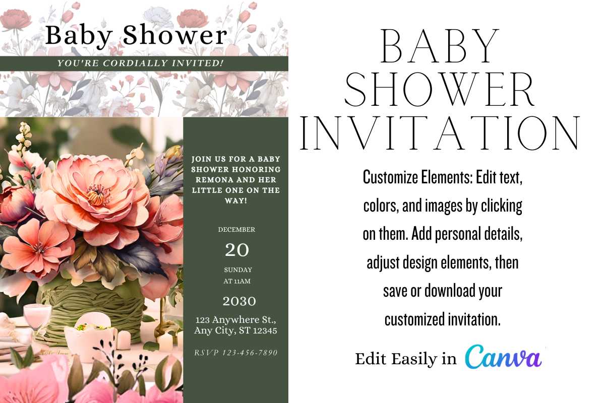 Baby Shower invitation template Invitation design Graphic Designer