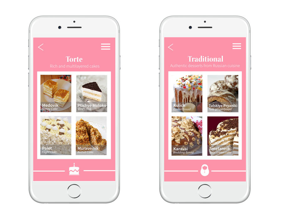 app design app mobile cooking dessert recipe Russia