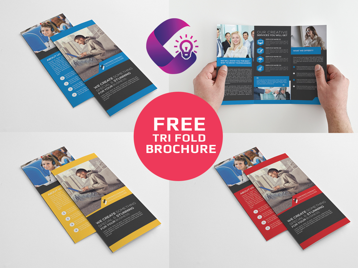 Freebie Tri-Fold Corporate Brochure on Behance Throughout Free Tri Fold Business Brochure Templates