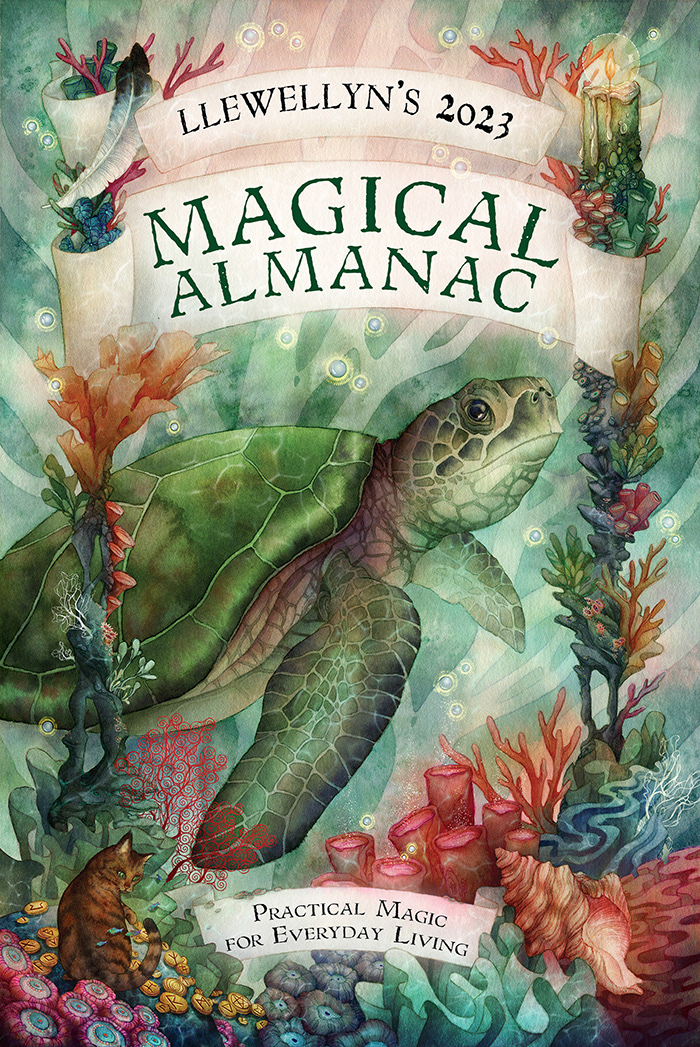 animal animal art book cover coral New Age sea animals Turtle watercolor watercolour wiccan