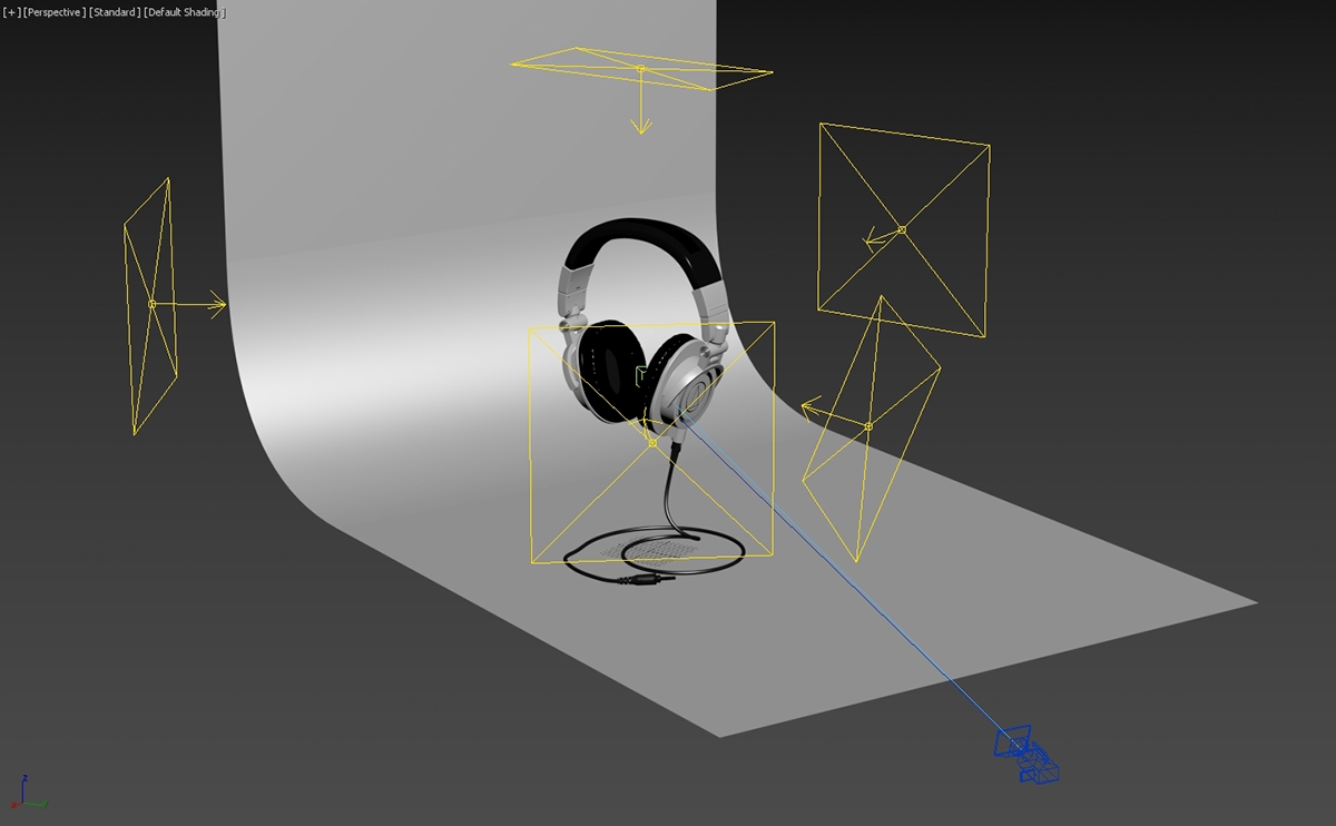 ath-m50x Audio Technica CGI 3D V-ray 3ds max product