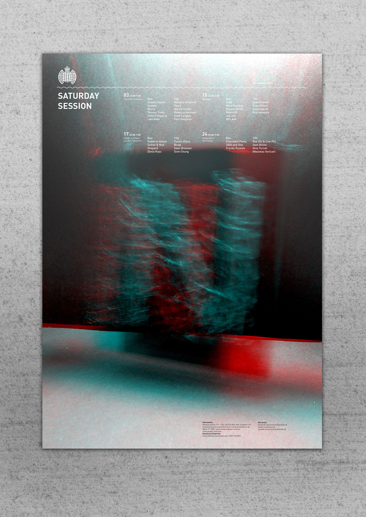 Ministry of Sound Saturday Sessions poster brand craft Handmade Type typography  
