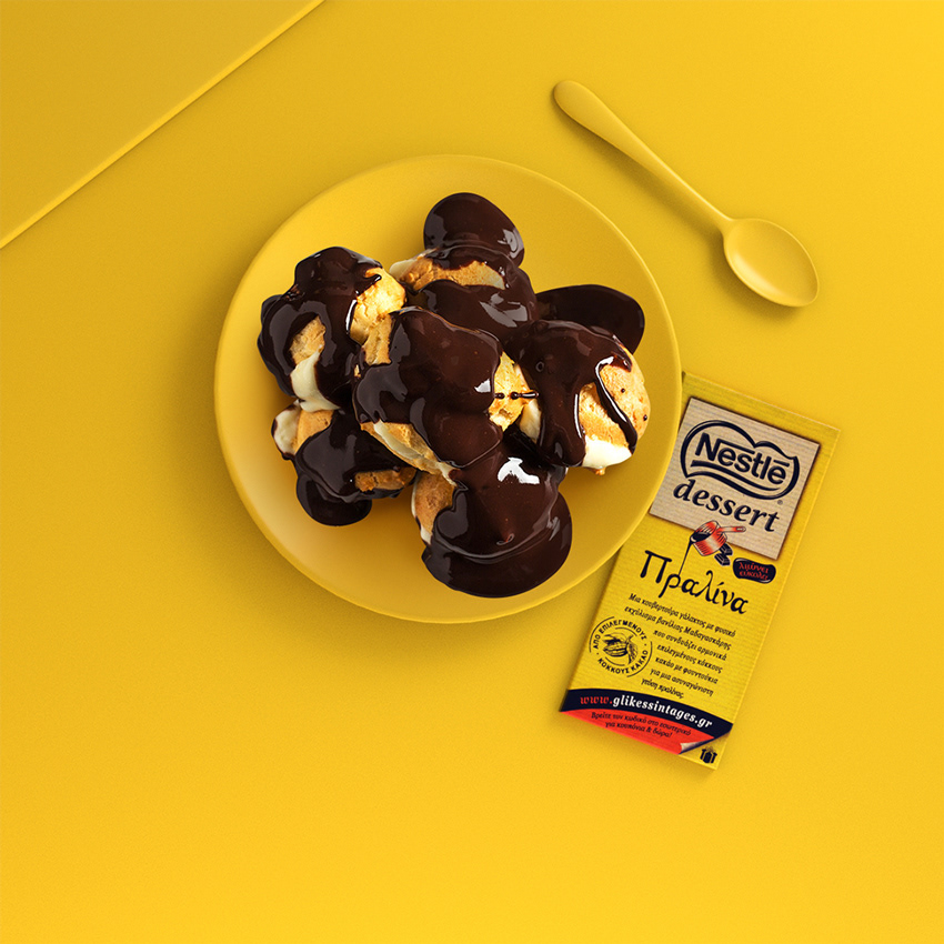 chocolate nestle 3D recipes Monochromatic ArtDirection colors sweet sugar