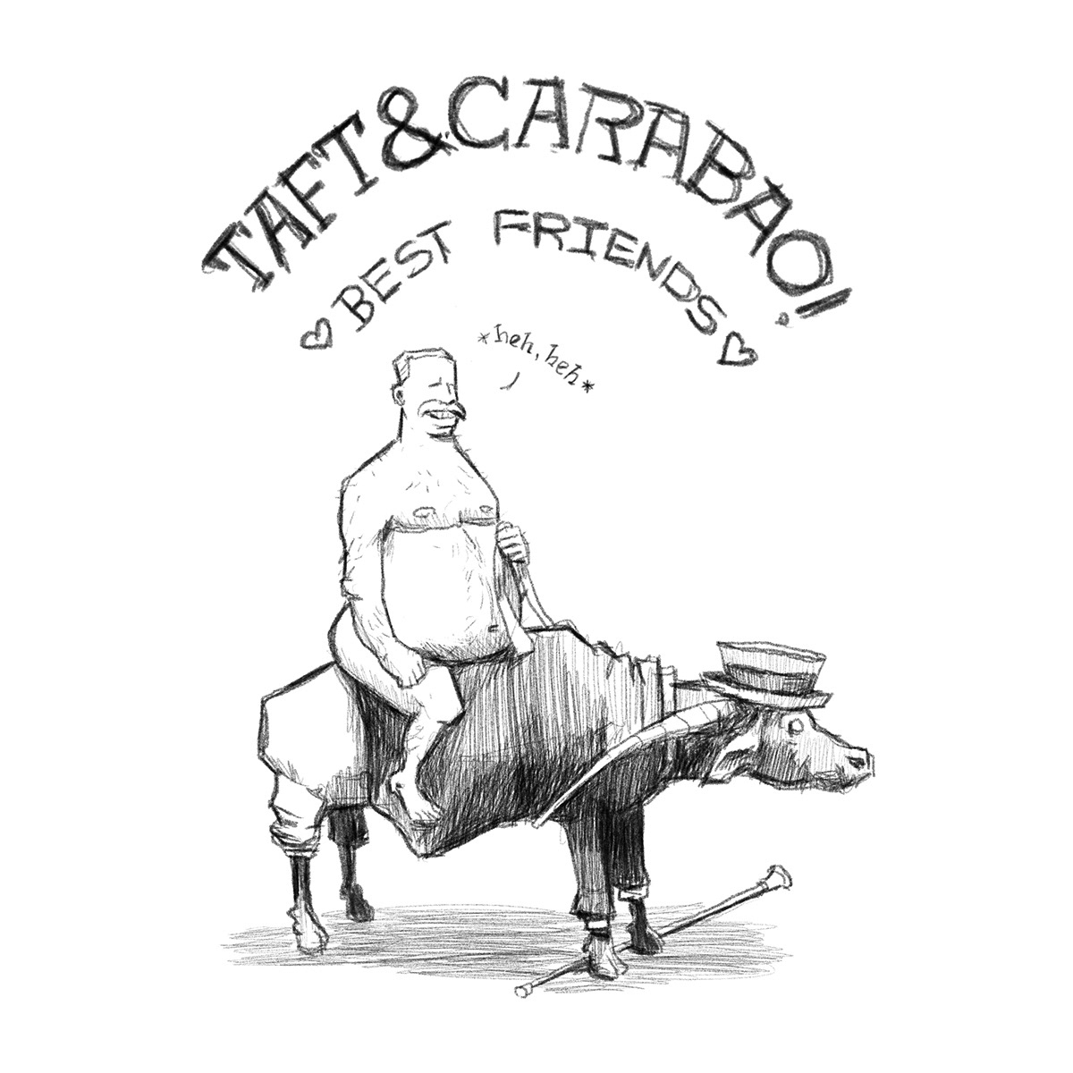Procreate carabao sketch William Howard Taft