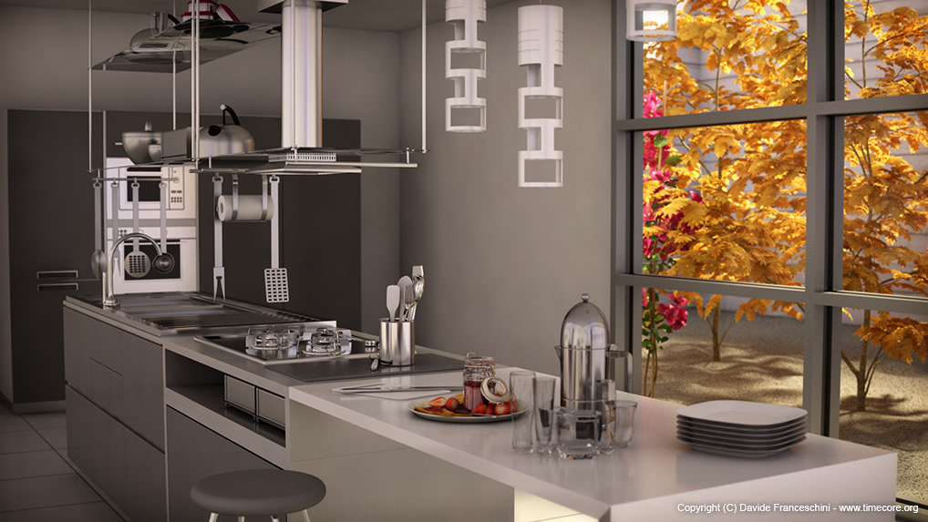 Dada timecore 3d max hi-line 6 vray kitchen house design Interior Italy