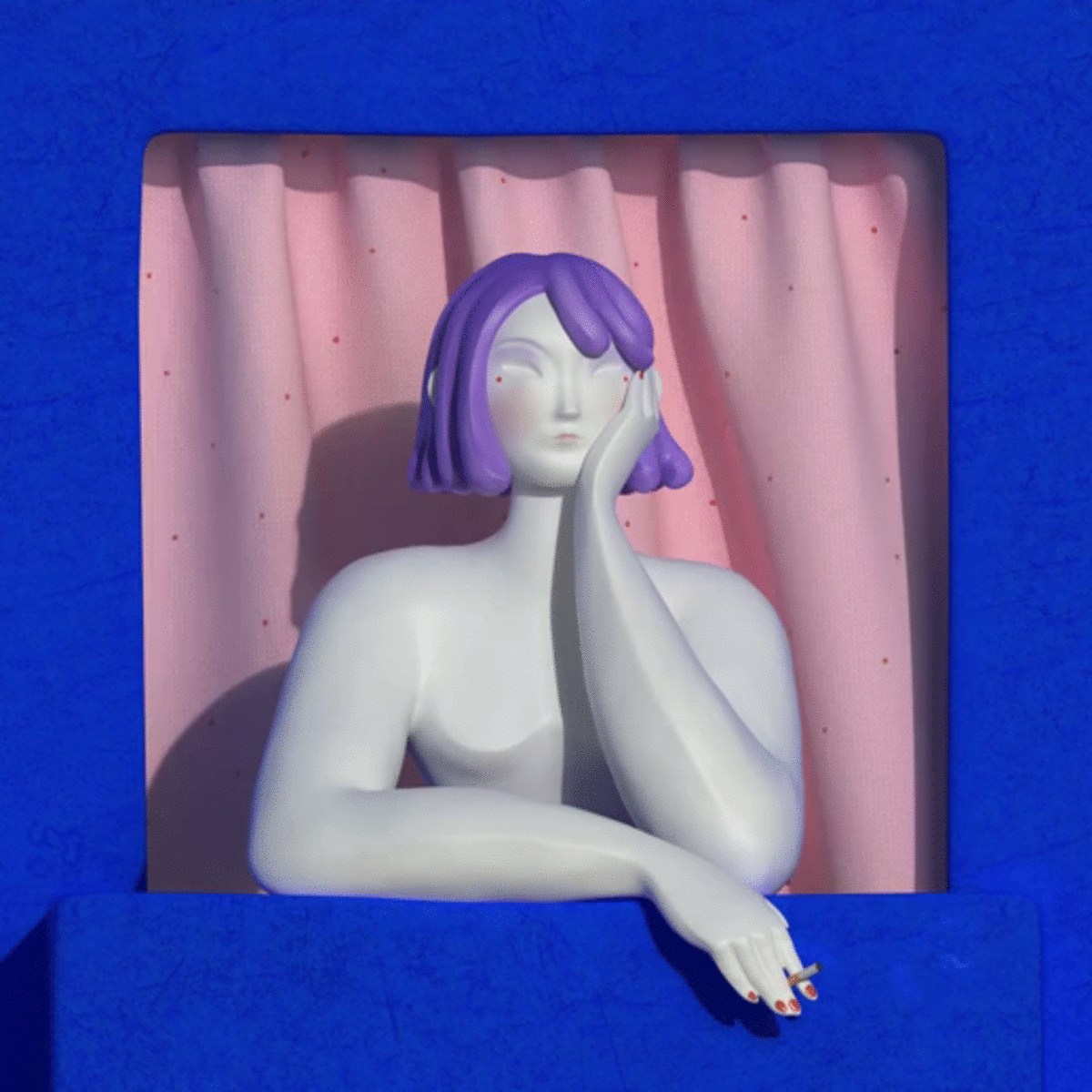 3D art direction  blue CGI Character design  girls ilustration minimal redshift Render